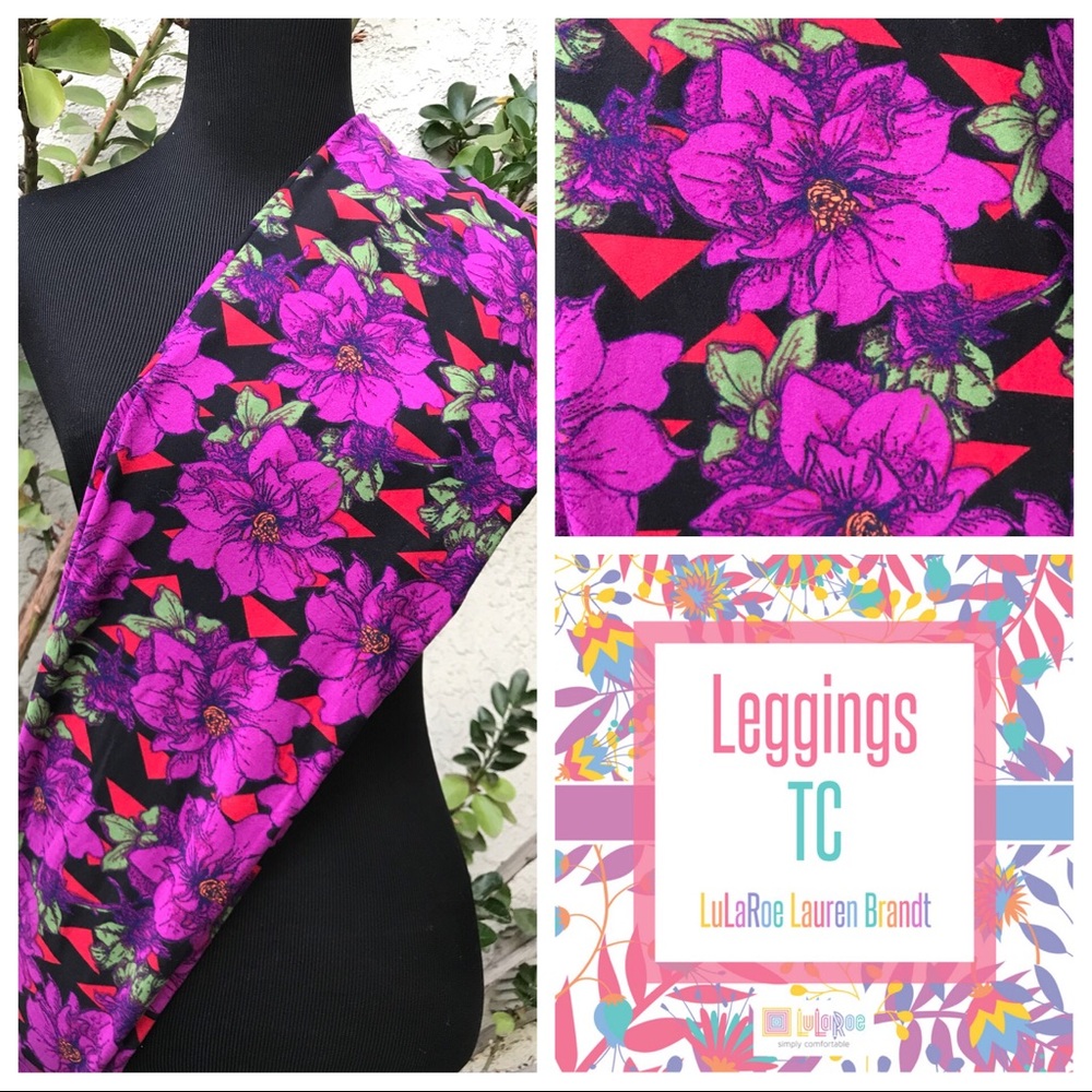 NWT!! LuLaRoe TC Purple Floral Leggings